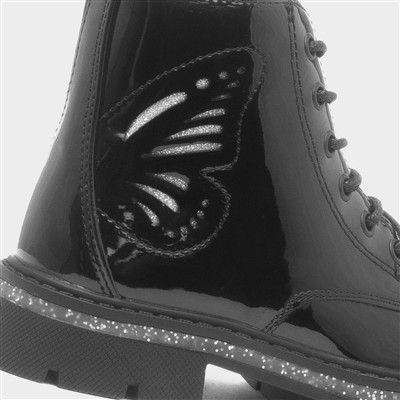 Eliza Girls Black Patent Boot