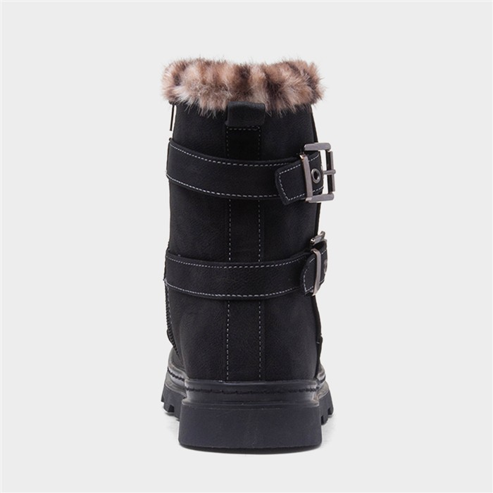 Jasmin Girls Black Zip Up Ankle Boot