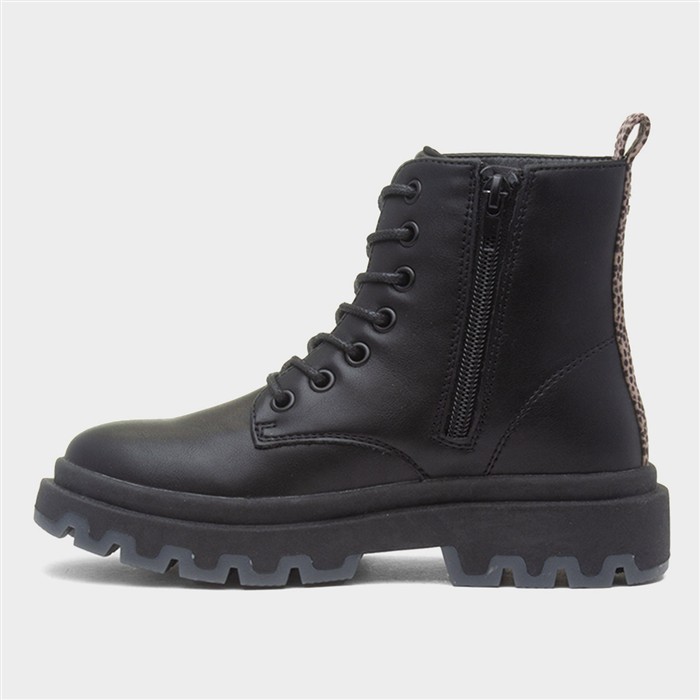 Joanna Girls Black Zip Up Ankle Boot