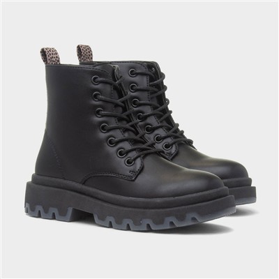 Joanna Girls Black Zip Up Ankle Boot