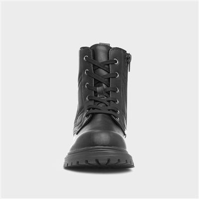 June Girls Black Quilted Boot