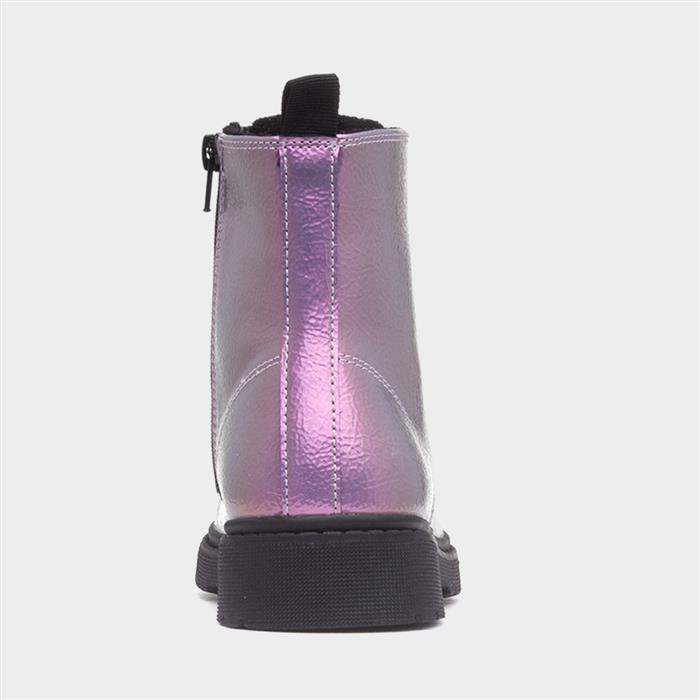 Jill Girls Lilac Lace Up Ankle Boot