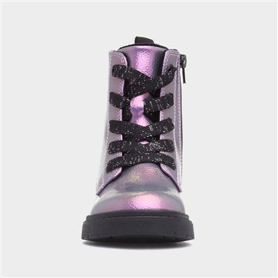 Jill Girls Lilac Lace Up Ankle Boot