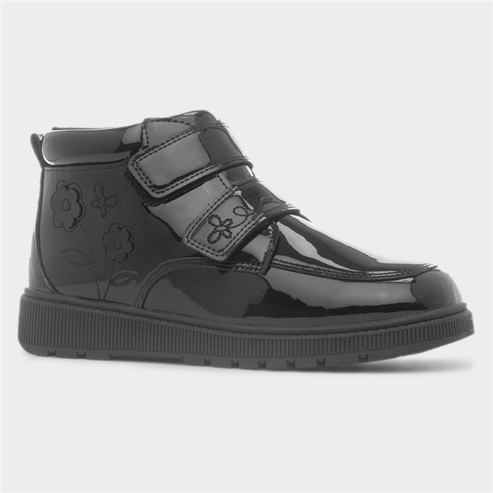 Dream Girls Black Patent Floral Boot