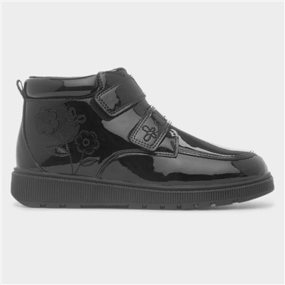 Dream Girls Black Patent Floral Boot