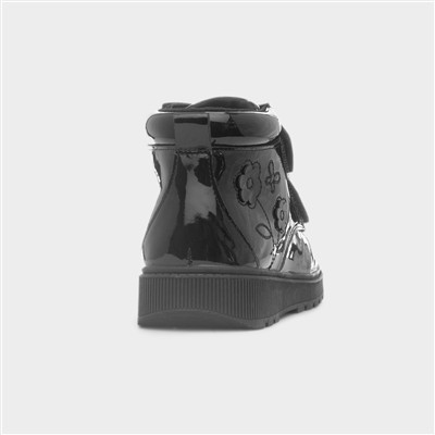 Dream Girls Black Patent Floral Boot