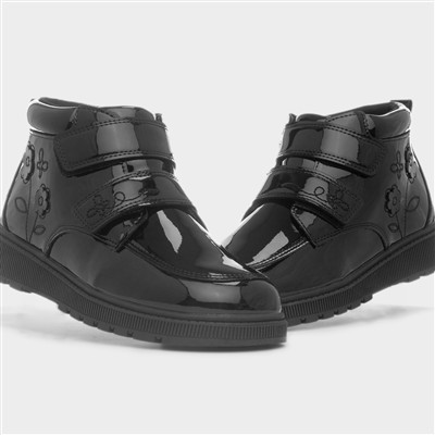 Dream Girls Black Patent Floral Boot