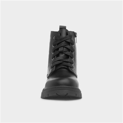 Jacey Girls Black Lace Up Ankle Boot