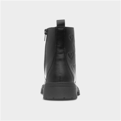 Jacey Girls Black Lace Up Ankle Boot