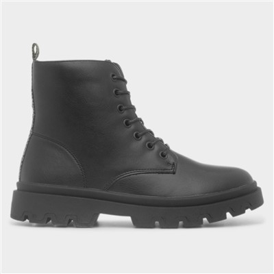 Josie Girls Black Lace Up Ankle Boot