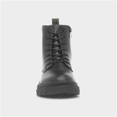 Josie Girls Black Lace Up Ankle Boot