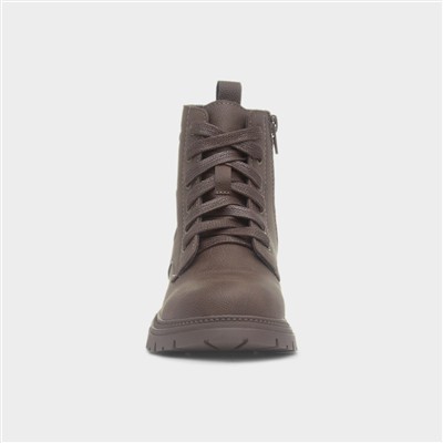 Jacey Girls Brown Lace Up Ankle Boot