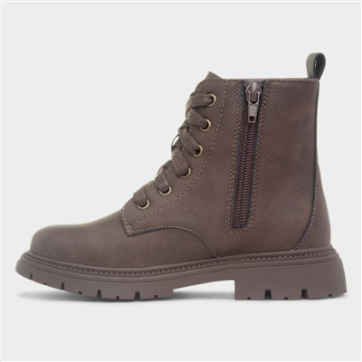 Jacey Girls Brown Lace Up Ankle Boot