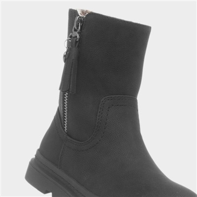 Jazz Girls Black Zip Up Ankle Boot