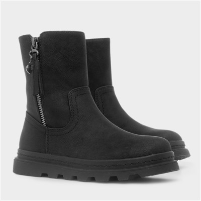 Jazz Girls Black Zip Up Ankle Boot