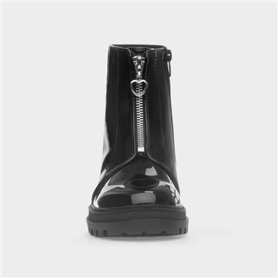 Jane Girls Black Patent Zip Up Boot
