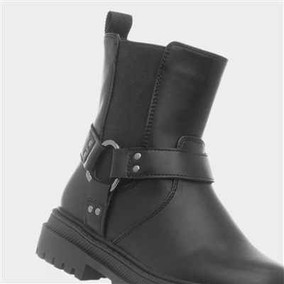 Juliette Girls Black Zip Up Boot