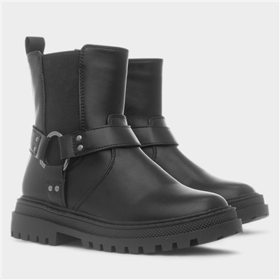 Juliette Girls Black Zip Up Boot