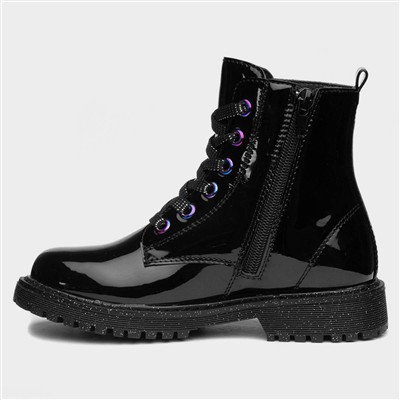 Aimee Girls Black Patent Ankle Boot