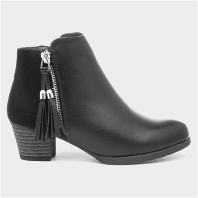 Girls Black Heeled  Ankle Boot