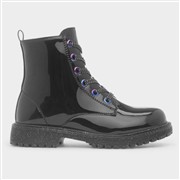 Lilley Girls Black Patent Glitter Sole Ankle Boot (Click For Details)