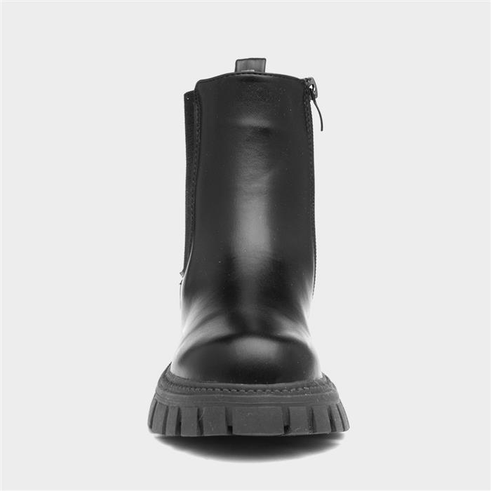JoJo Girls Black Chunky Chelsea Boot