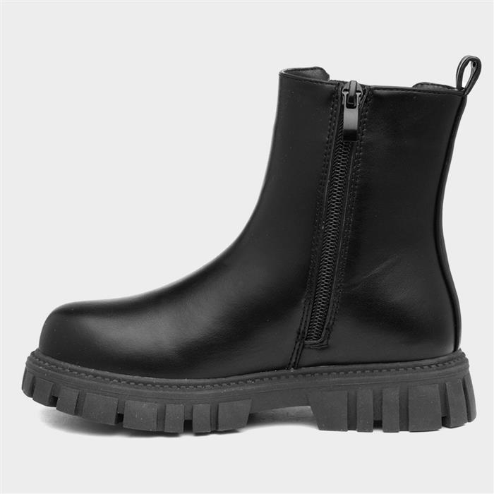 JoJo Girls Black Chunky Chelsea Boot