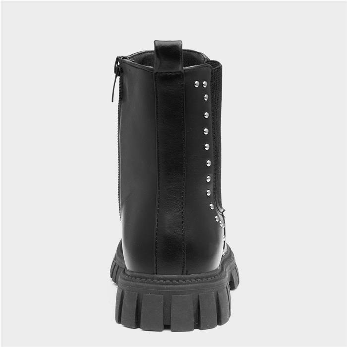 JoJo Girls Black Chunky Chelsea Boot