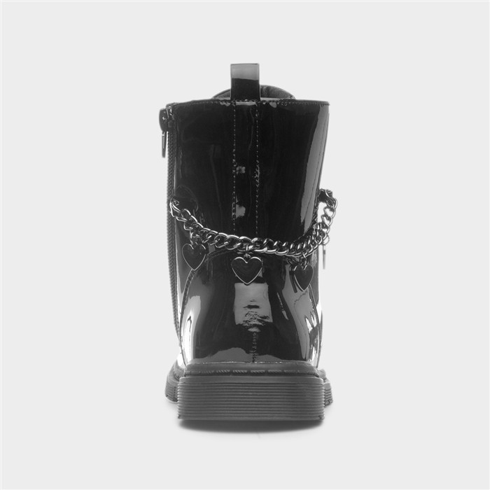 Daisy Girls Black Patent Charm Boot