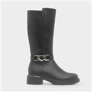 Lilley Girls Black Knee Up Heart Buckle Boot (Click For Details)