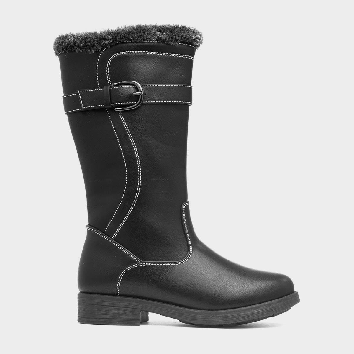 Girls Black Calf Boot