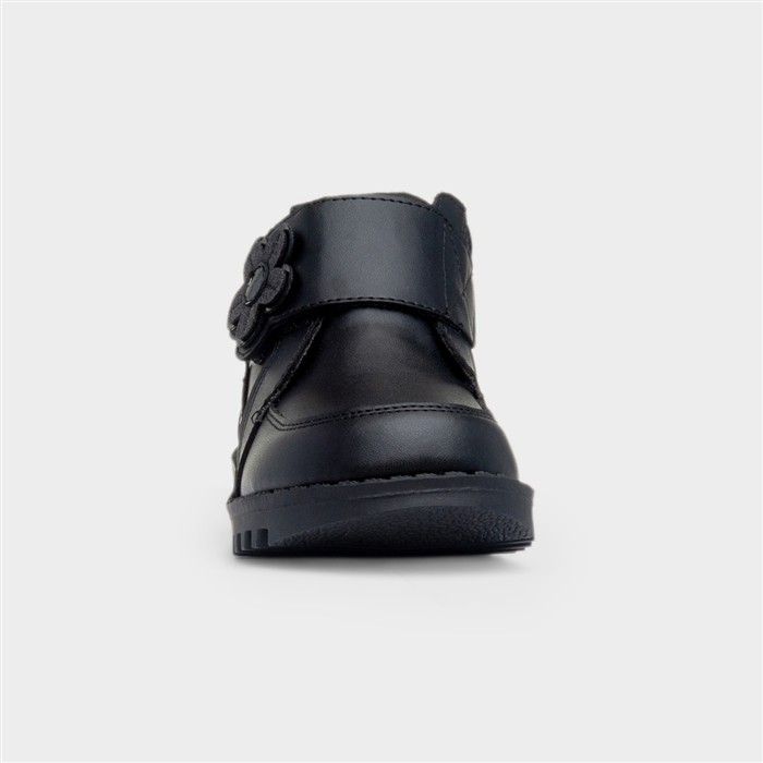 Patsy Girls Black Flower Ankle Boot