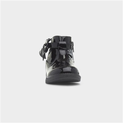 Samantha Girls Black Patent Ankle Boot
