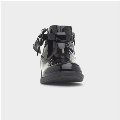 Samantha Girls Black Patent Ankle Boot