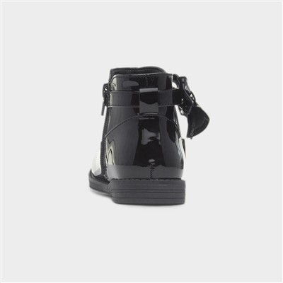 Samantha Girls Black Patent Ankle Boot