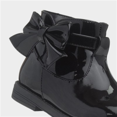 Samantha Girls Black Patent Ankle Boot