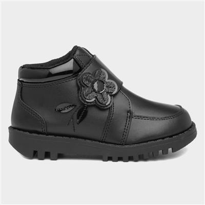 Patsy Kids Flower Black Boot