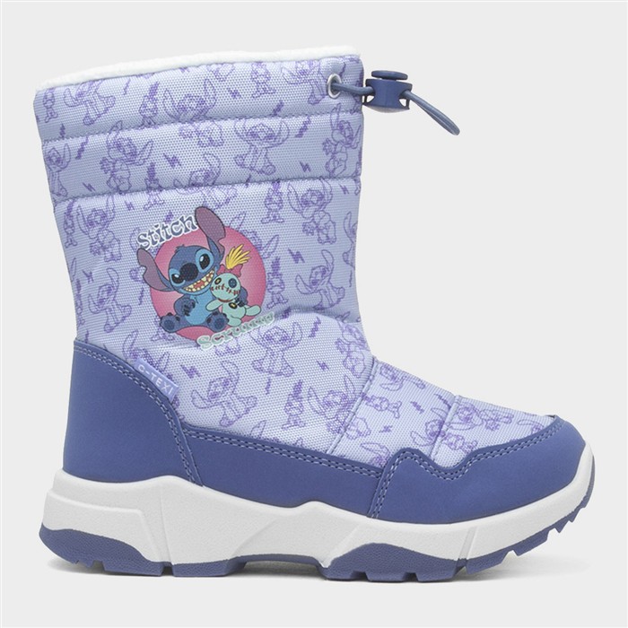 Kids Blue Faux Fur Lined Snow Boot
