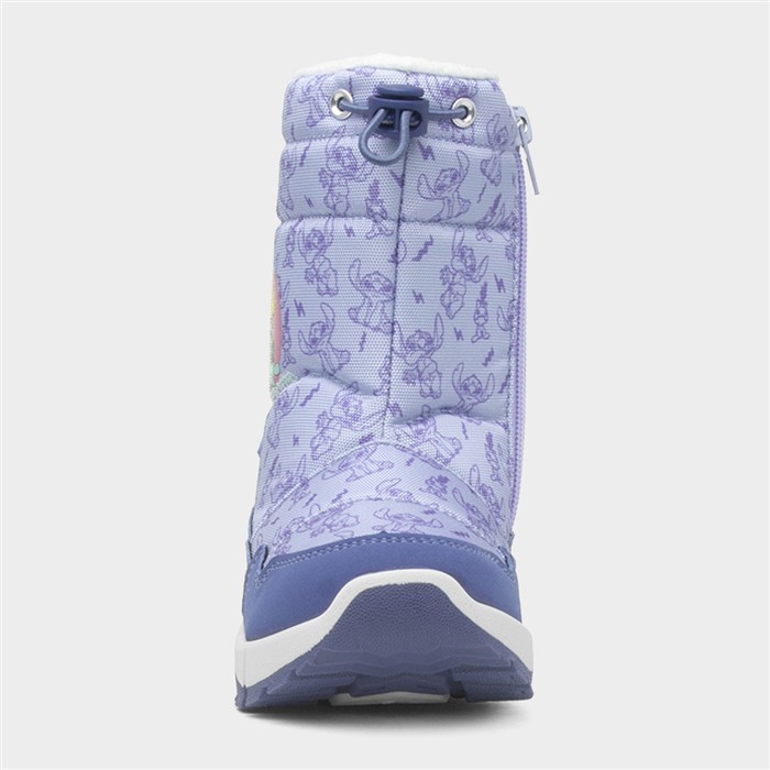 Kids Blue Faux Fur Lined Snow Boot