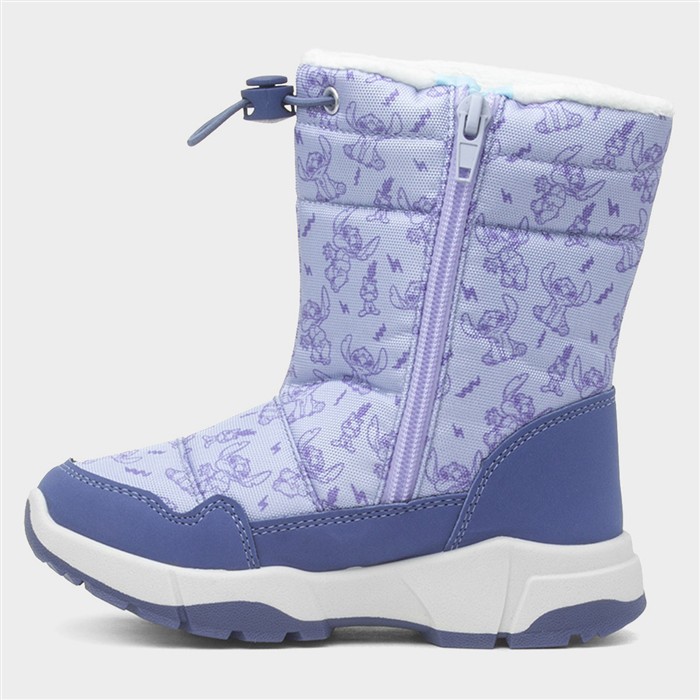 Kids Blue Faux Fur Lined Snow Boot