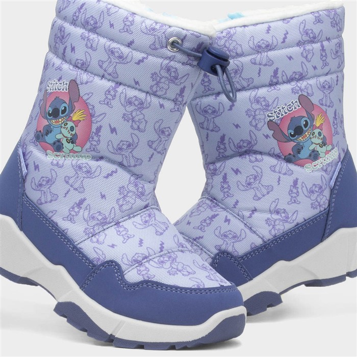 Kids Blue Faux Fur Lined Snow Boot