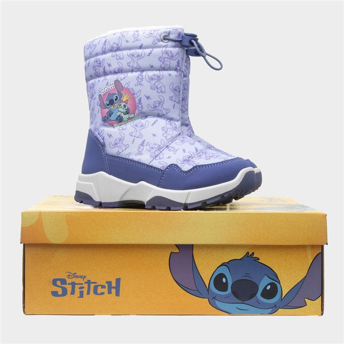 Kids Blue Faux Fur Lined Snow Boot