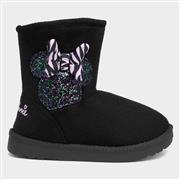 Minnie Mouse Kids Black Slip On Boot (Click For Details)