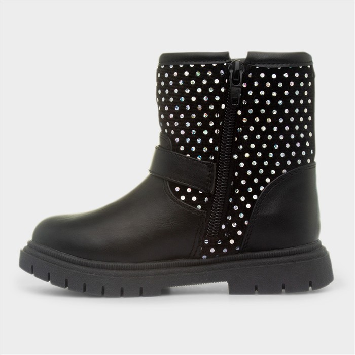 Rue Girls Black Zip Up Ankle Boot