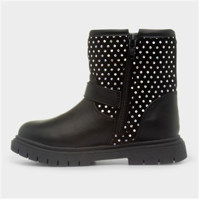 Rue Girls Black Zip Up Ankle Boot