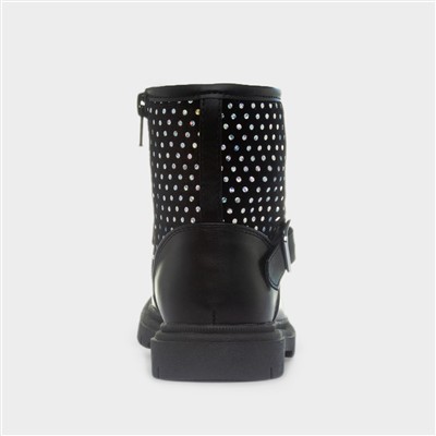 Rue Girls Black Zip Up Ankle Boot