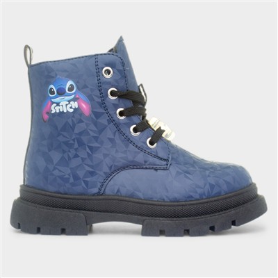 Kids Navy Lace Up Ankle Boot