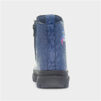 Kids Navy Lace Up Ankle Boot
