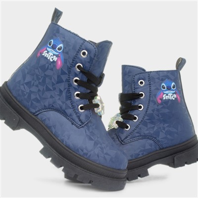 Kids Navy Lace Up Ankle Boot
