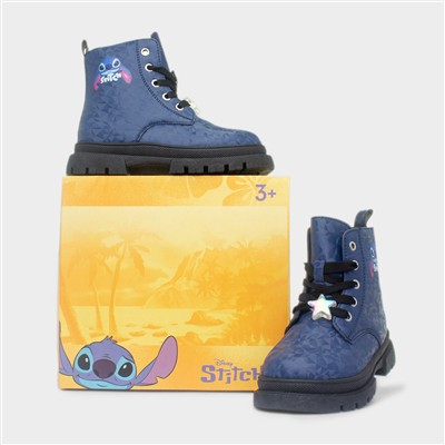 Kids Navy Lace Up Ankle Boot